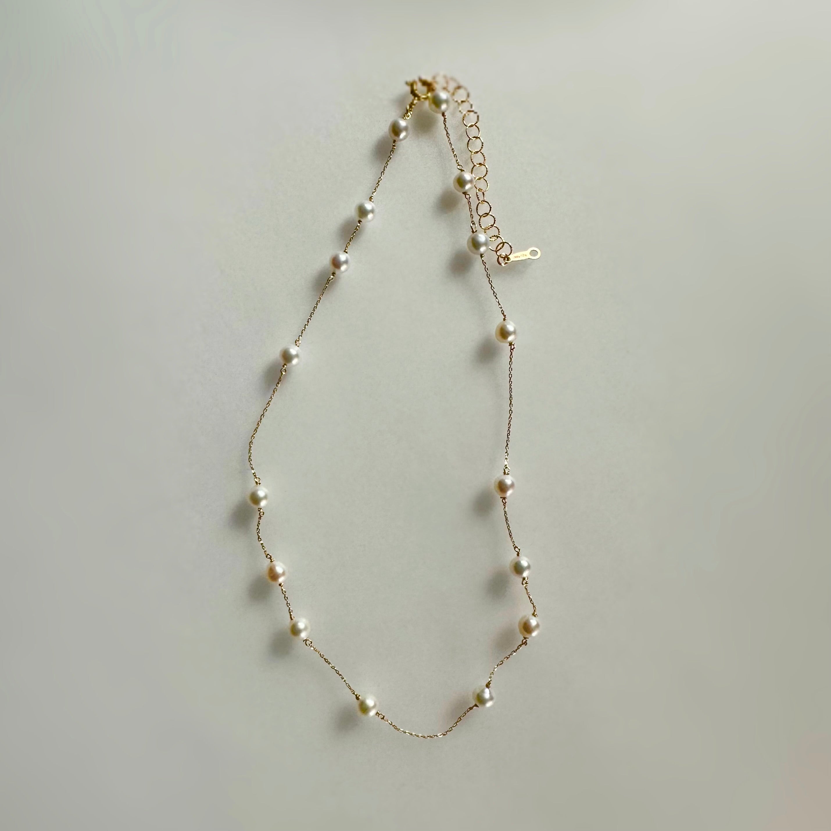 "Mimosa pearl necklace "ベビーパール　k10  チョーカーネックレス