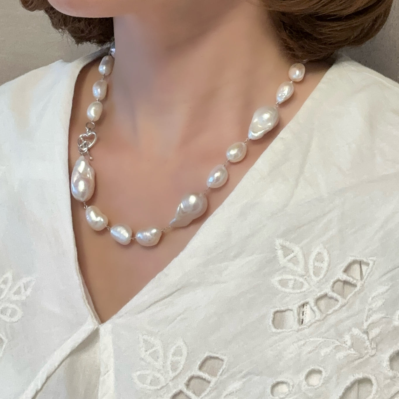 Oyster baroque pearl random necklace