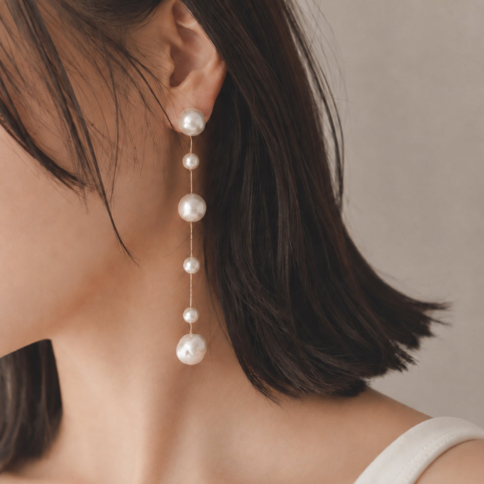 "wisteria pearl ウィステリアパール"  ロングピアス／イヤリング - hikari pearl.