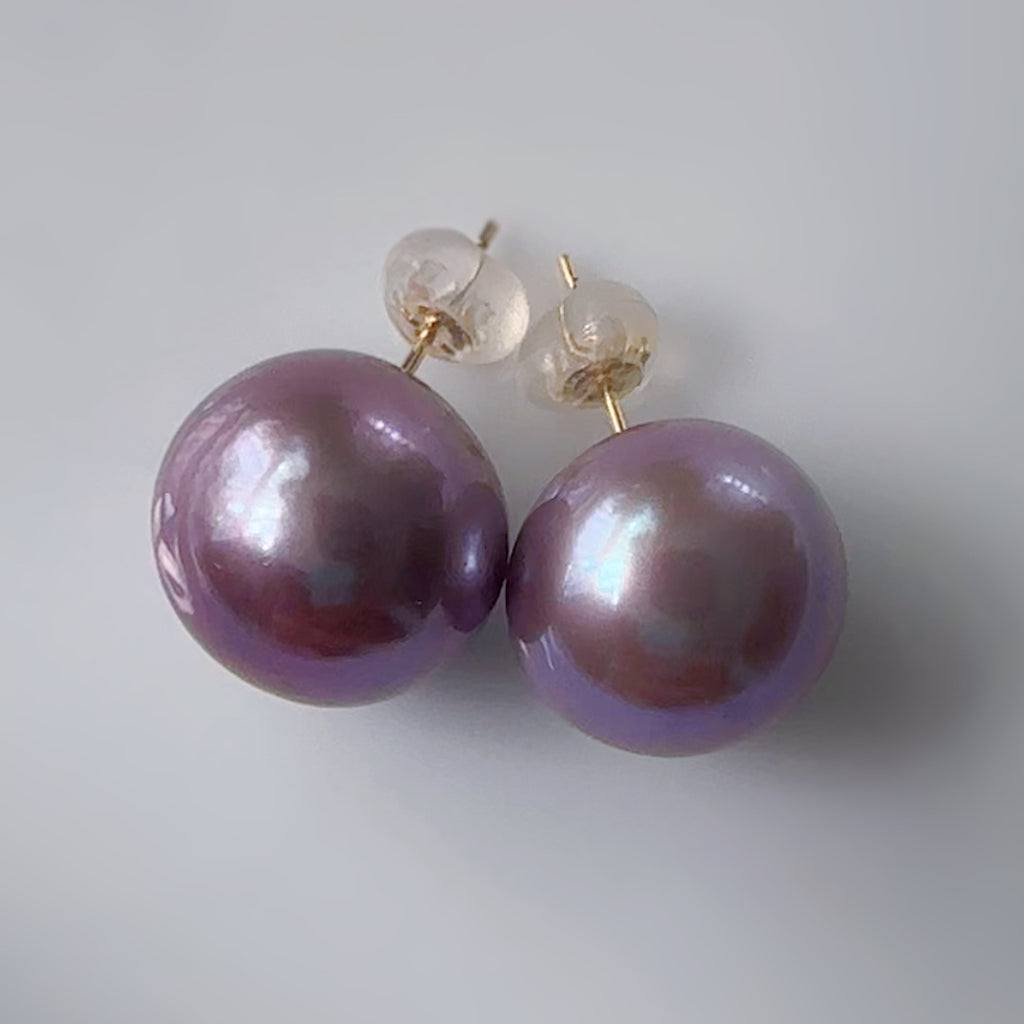 "Berry Lumièreベリー・ルミエール" 一点もの パープル　パール　ピアス