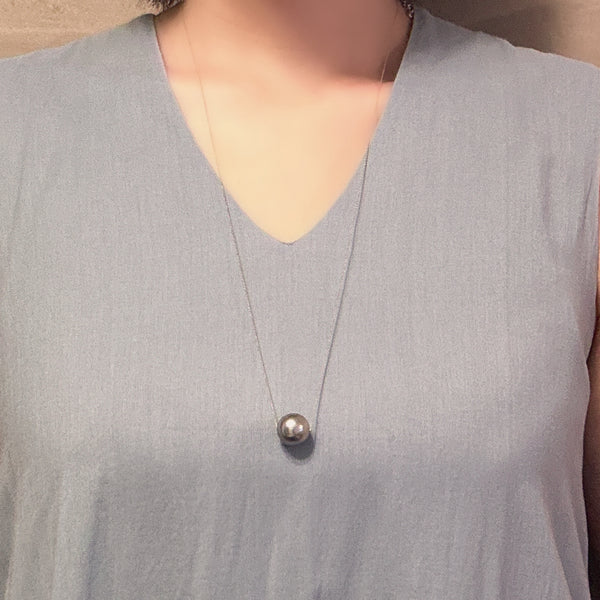一点もの　gray tahiti  pearl 13.4mm ネックレス　70cm