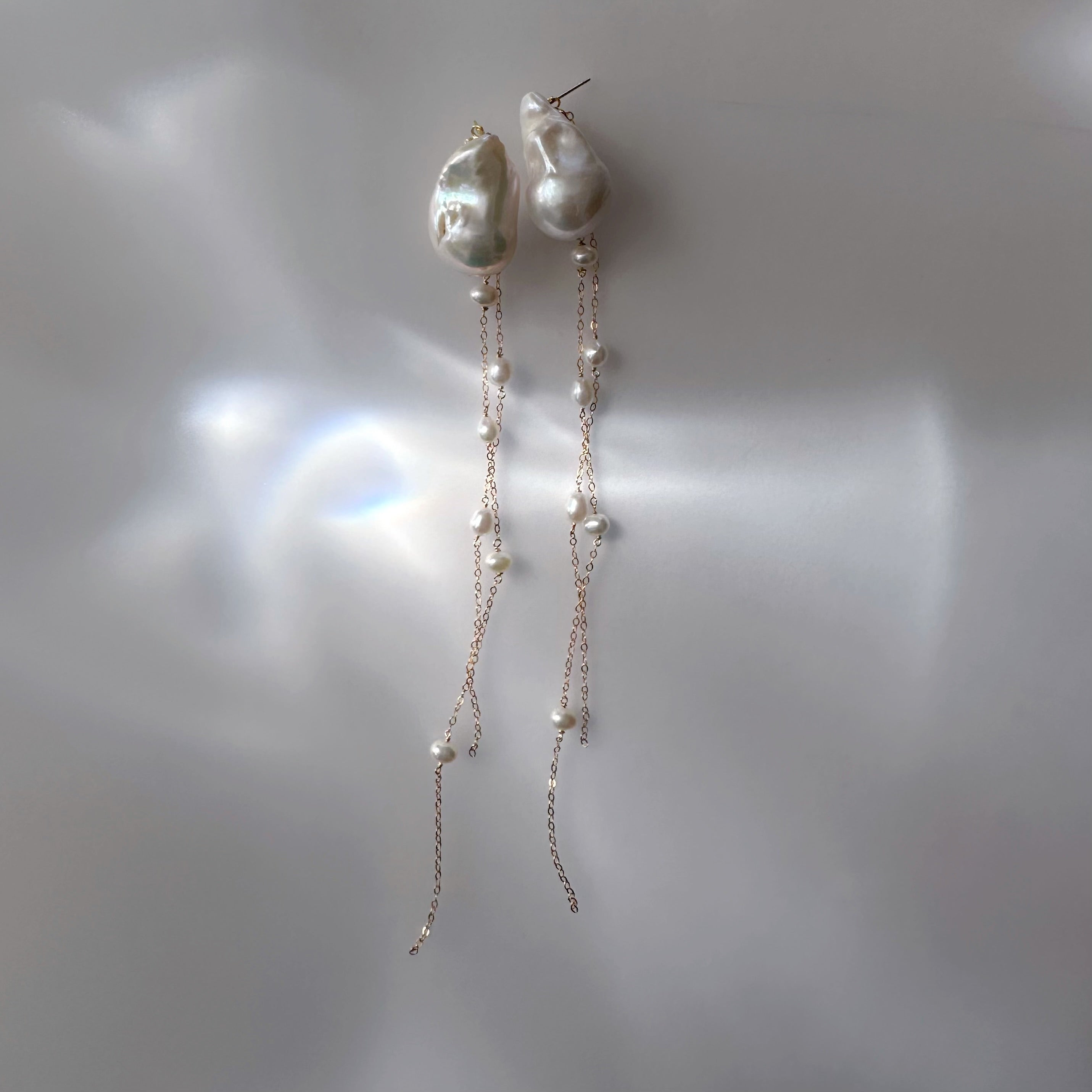 "lisianthus リシアンサス" バロックパール　ロングピアス　イヤリング　wedding baroque - hikari pearl.