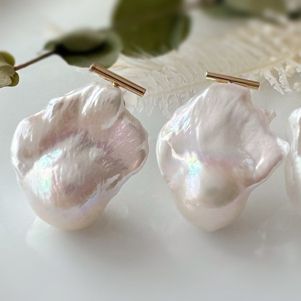 baroque  pearl baguette oyster wedding ピアス　イヤリング
