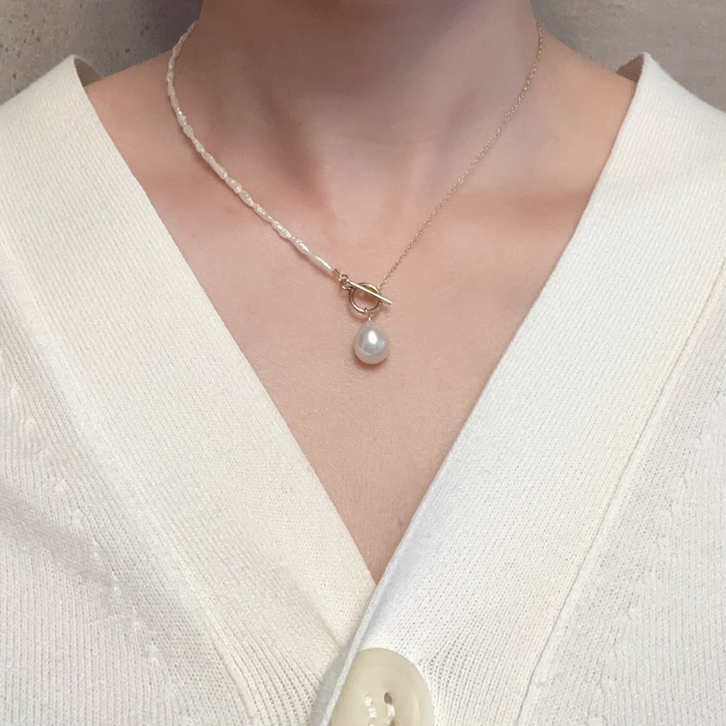 "lily of the valley リリー・オブ・ザ・ヴァリー" アシンメトリー　マンテル　パール　ネックレス - hikari pearl.