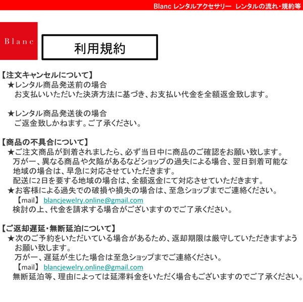レンタルアクセサリーの流れ・利用規約