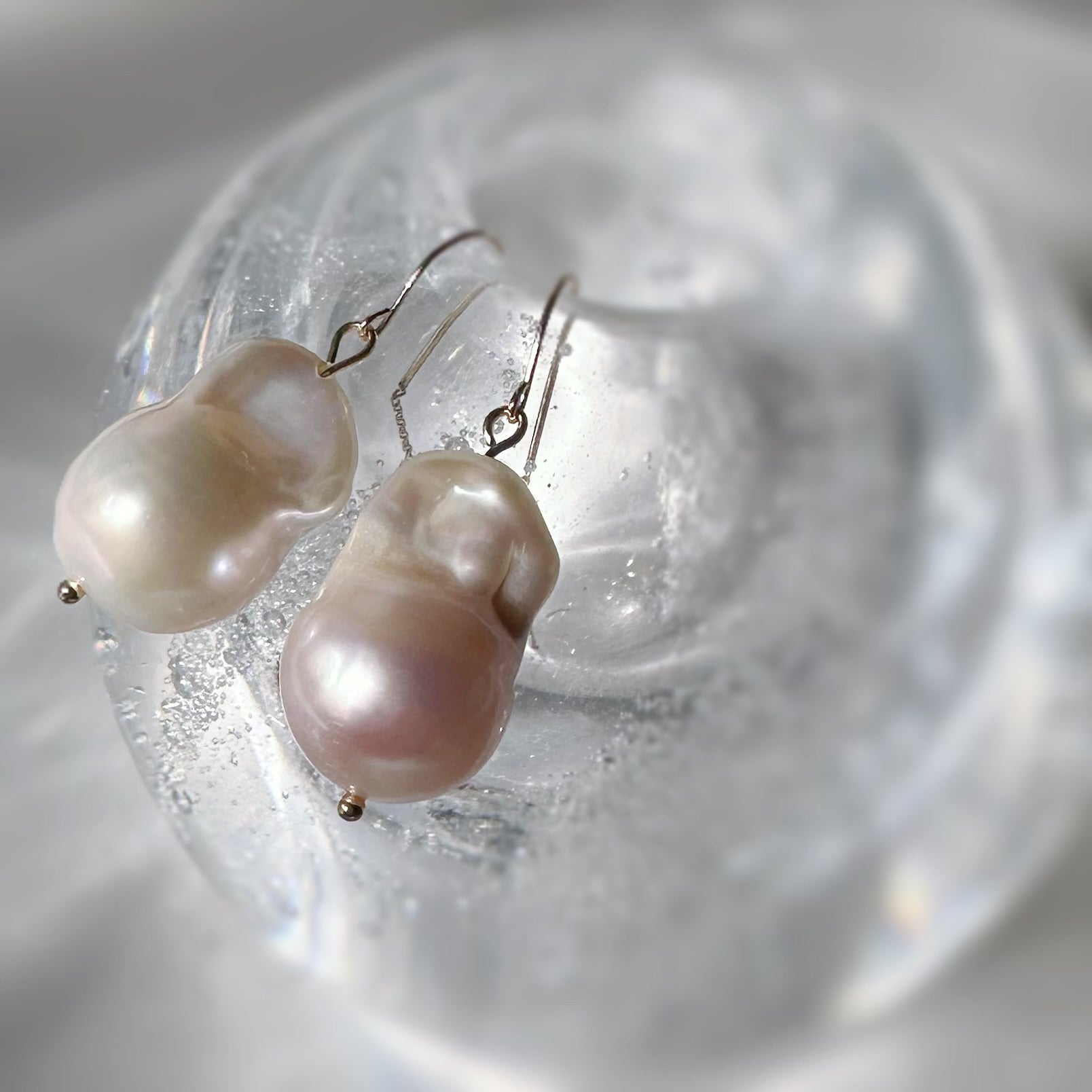 k10 oyster baroque  pearl wedding hook ピアス - hikari pearl.
