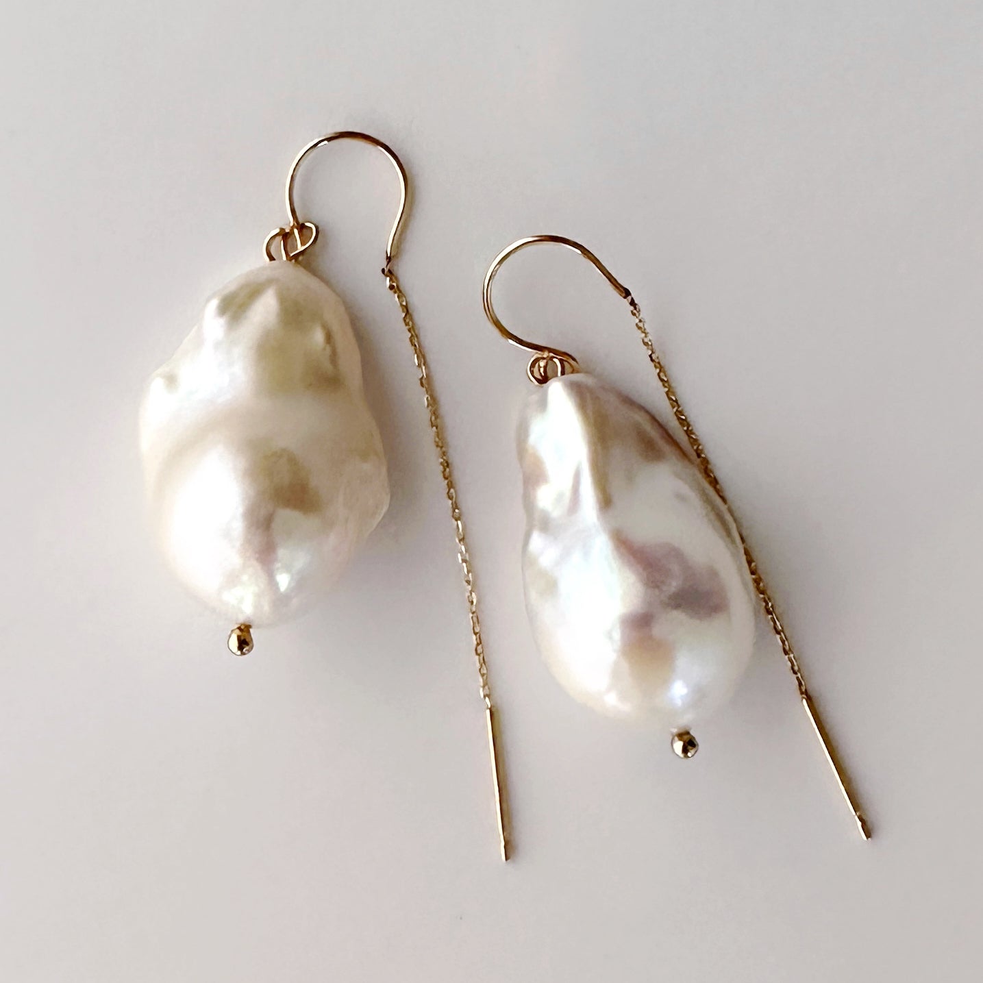 k10 oyster baroque  pearl wedding hook ピアス - hikari pearl.