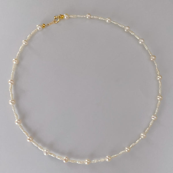 5mm pearl station necklace