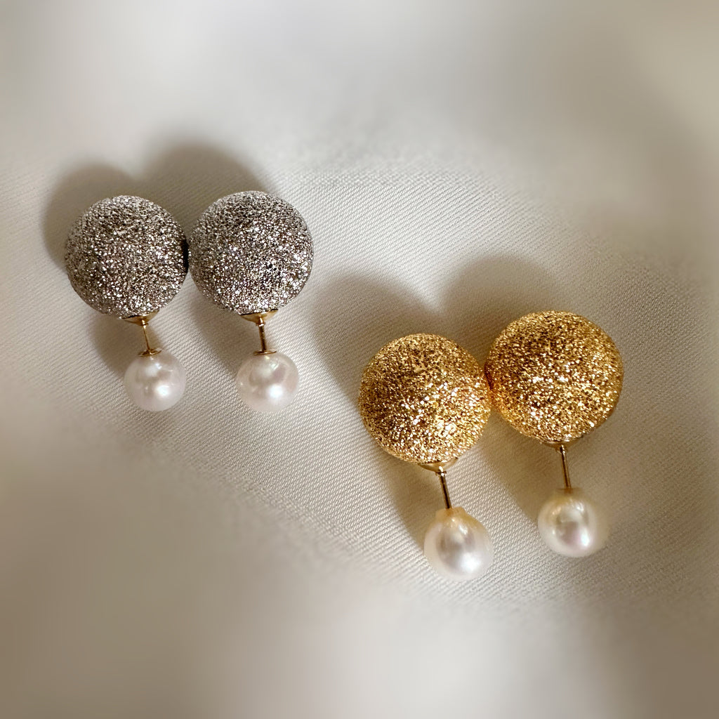 silver ball pearl catch ピアス　gold silver - hikari pearl.
