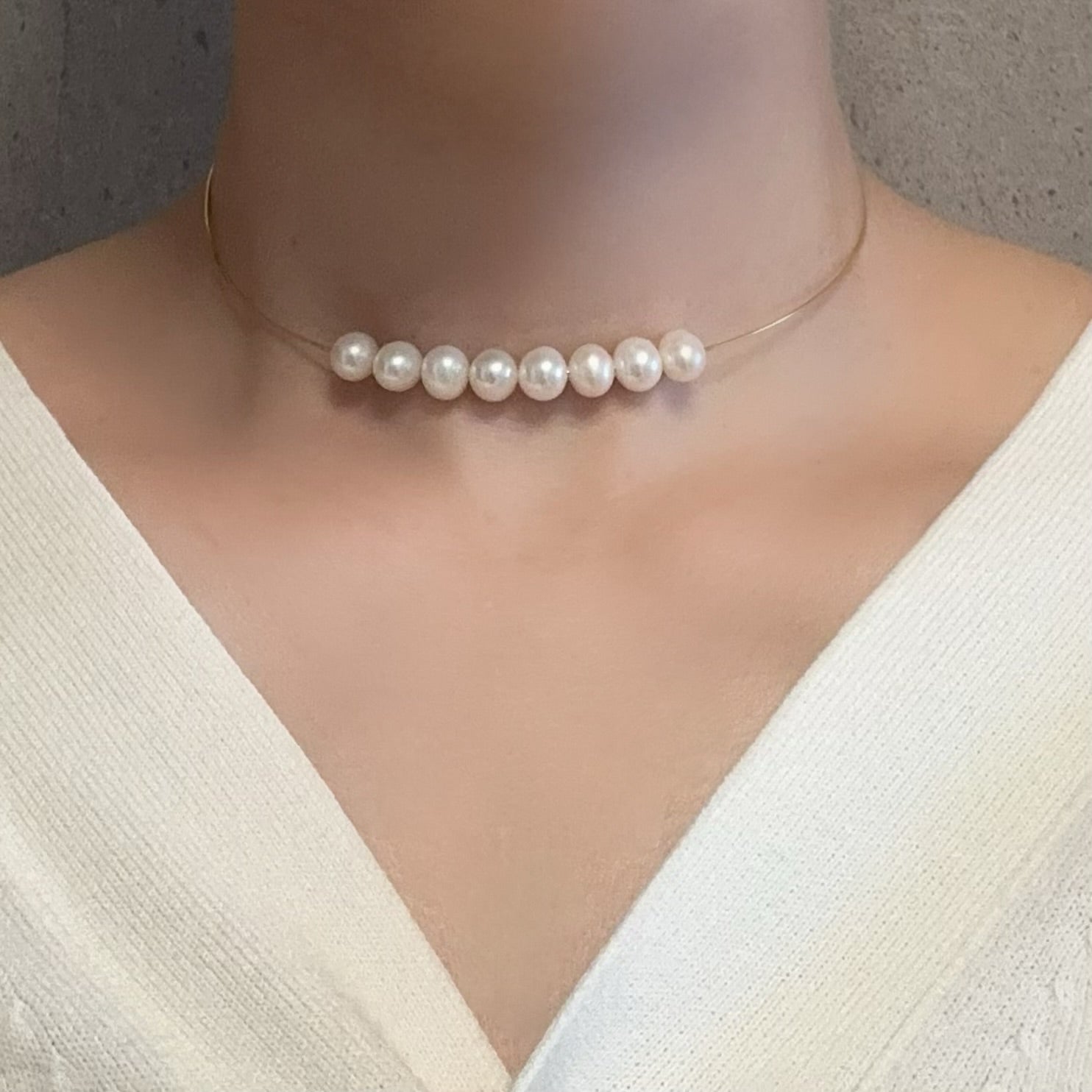 "daisy デイジー"  8連パール　チョーカー ネックレス