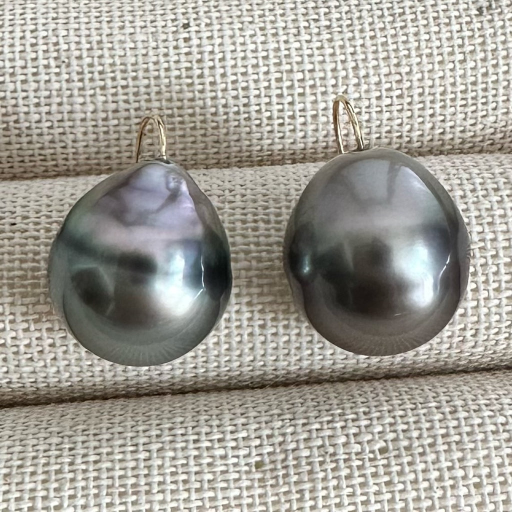 一点もの　k18 tahiti pearl  ピアス - hikari pearl.