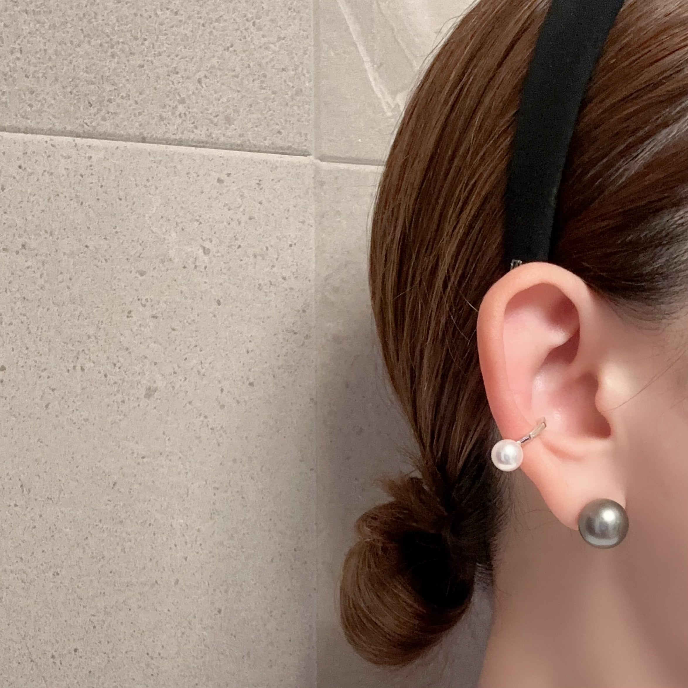 "christmas rose クリスマスローズ" Tahiti   pearl ピアス　イヤリング - hikari pearl.