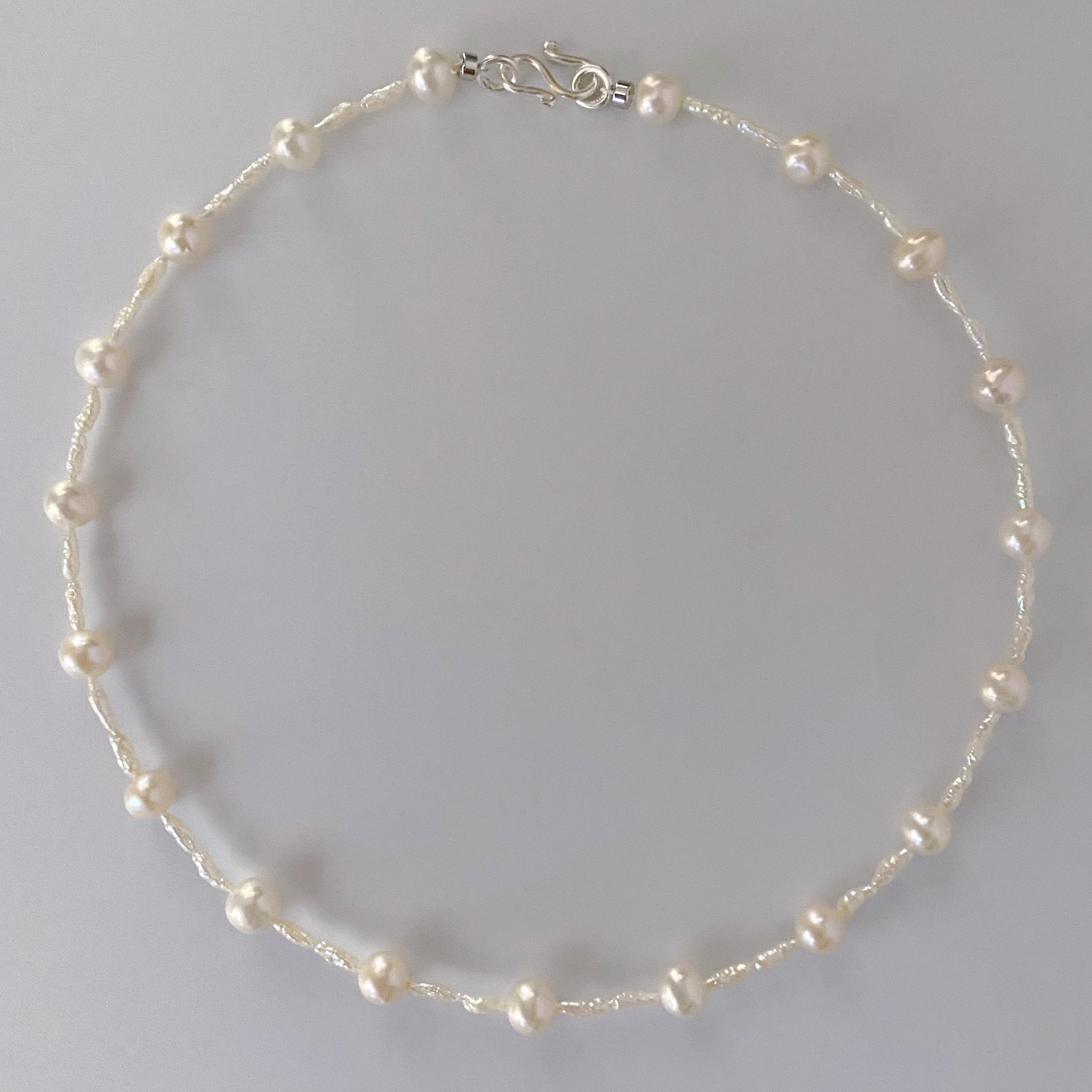 Pearl Station Necklace 6mm