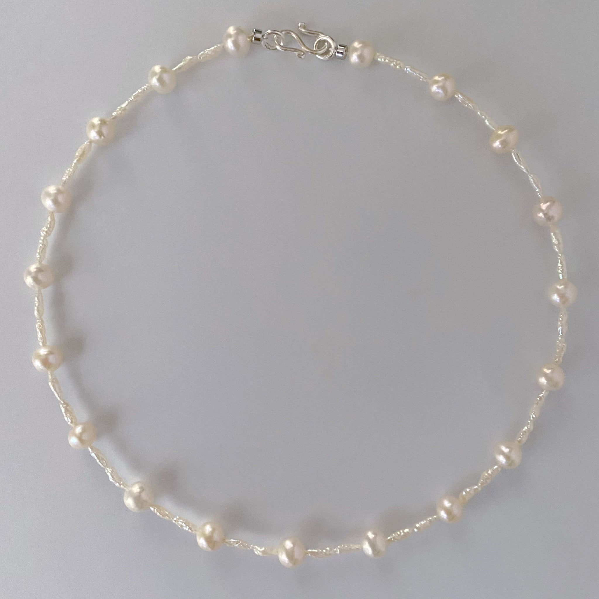 Pearl Station Necklace 6mm