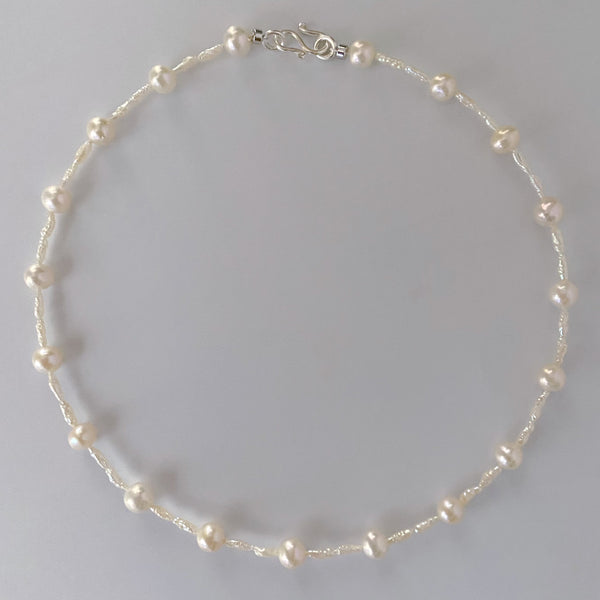 Pearl Station Necklace 6mm