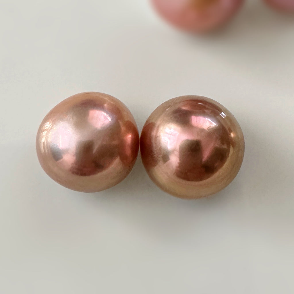 一点もの　natural color pink purple orange 14mmUP ピアス　イヤリング