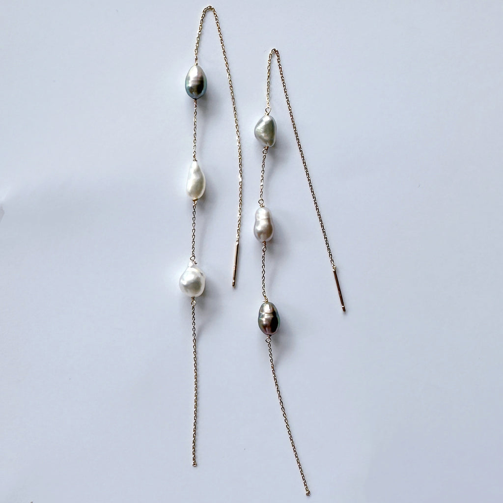 Tahiti station long chain ピアス　一点もの