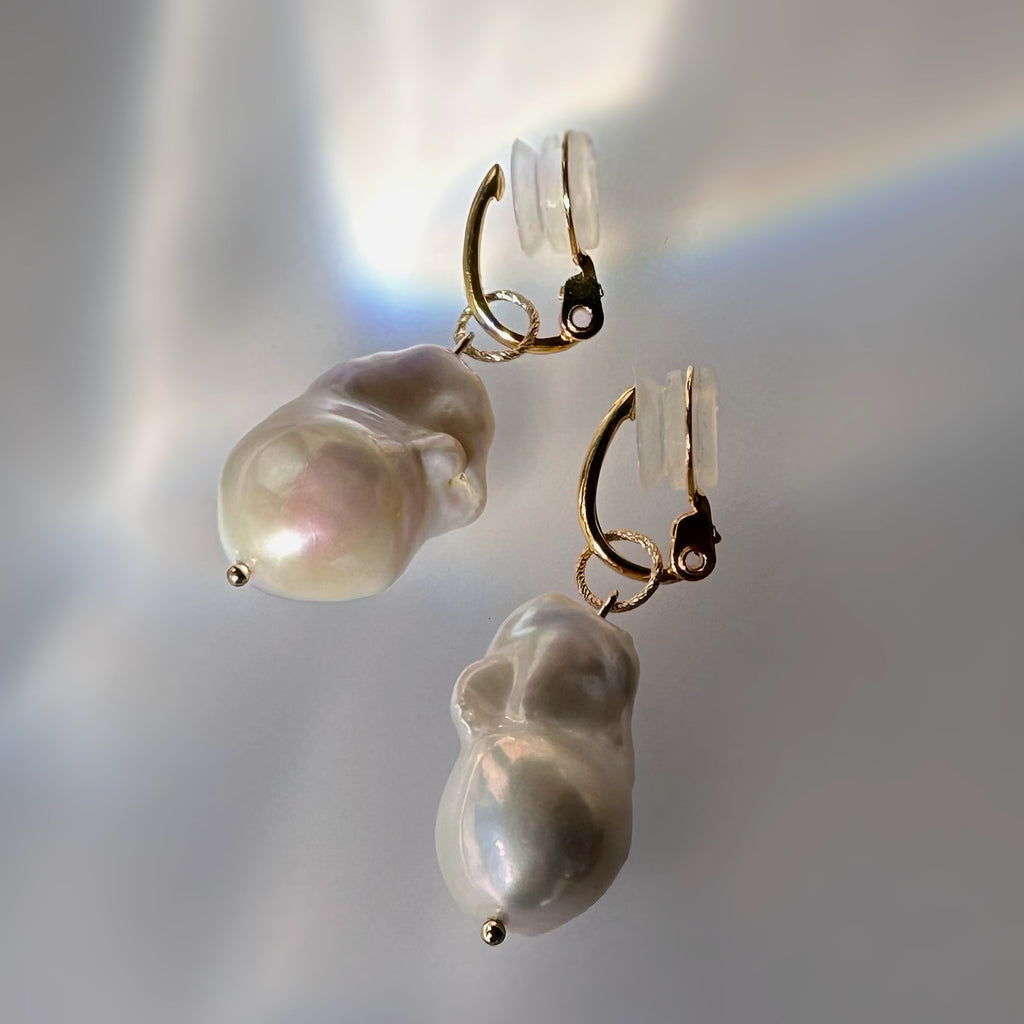 baroque oyster pearl hoop weddingピアス　イヤリング - hikari pearl.