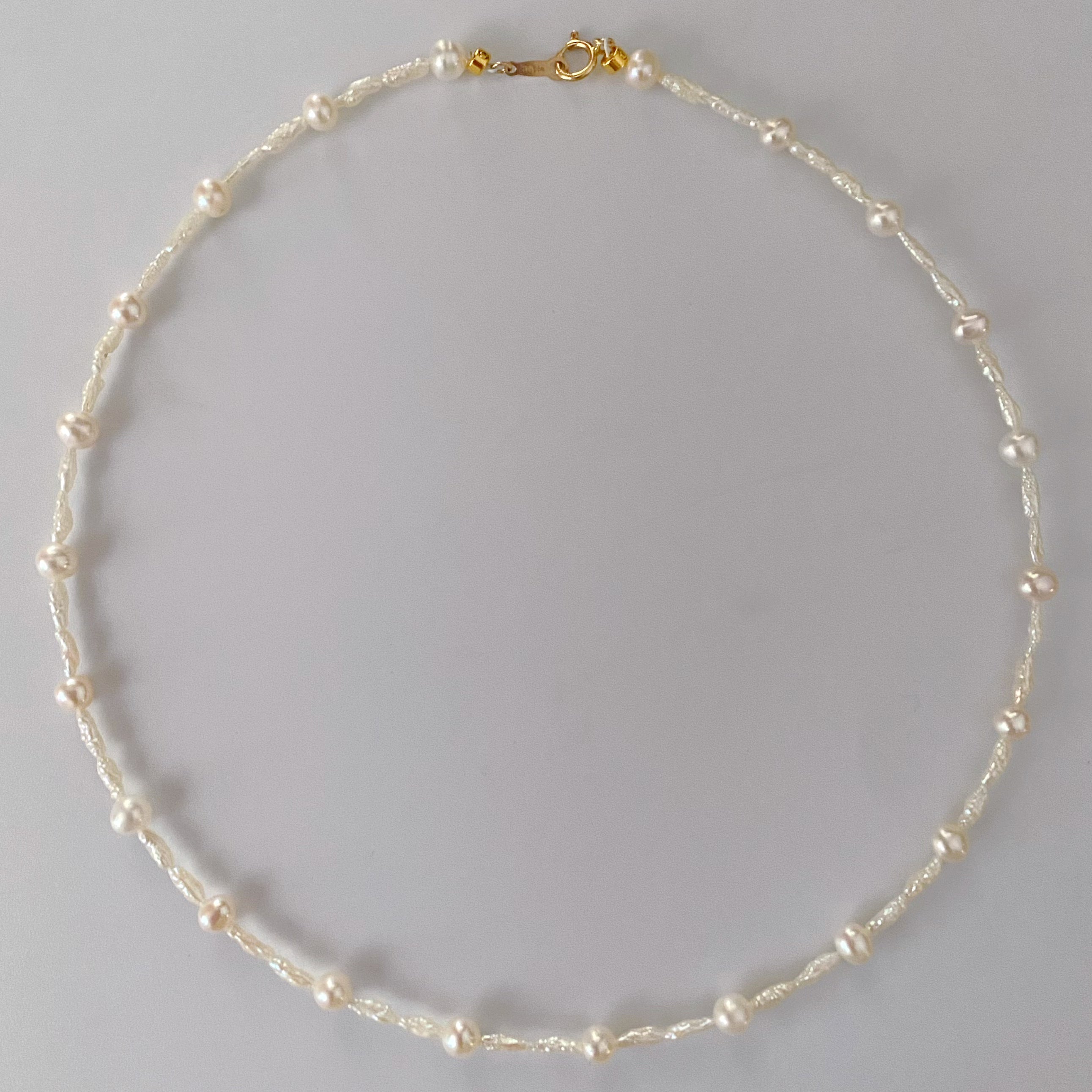 5mm pearl station necklace