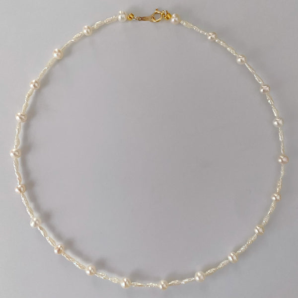 5mm pearl station necklace