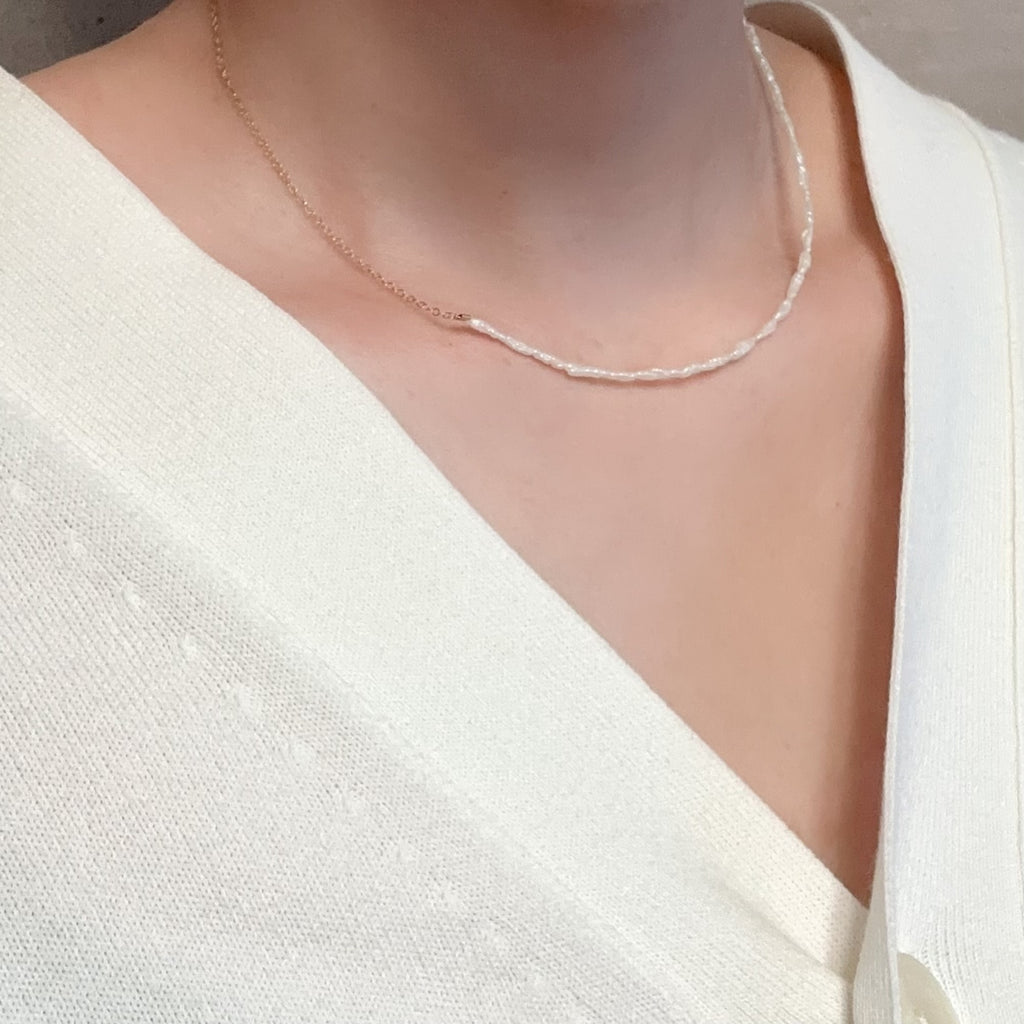 "lily of the valley リリー・オブ・ザ・ヴァリー" アシンメトリー　マンテル　パール　ネックレス - hikari pearl.