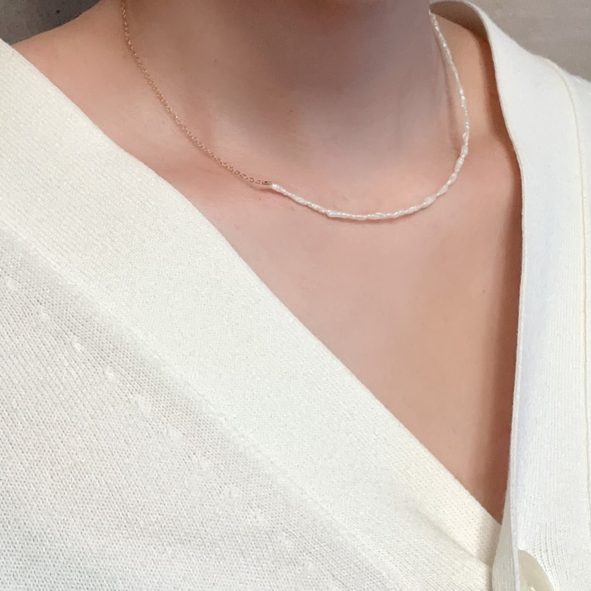 "lily of the valley リリー・オブ・ザ・ヴァリー" アシンメトリー　マンテル　パール　ネックレス - hikari pearl.