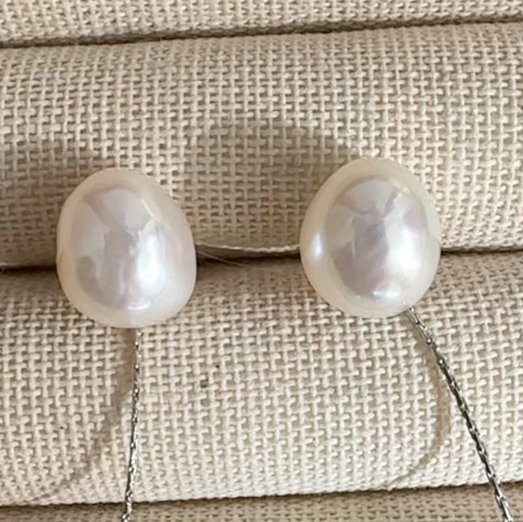 silver kobore long 3  pearl station weddingピアス イヤリング - hikari pearl.