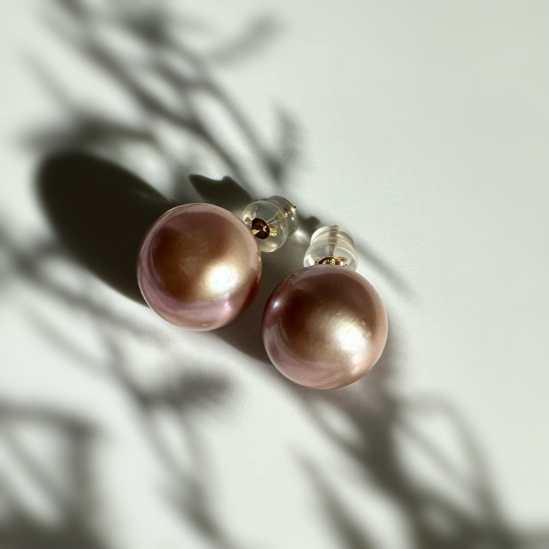 一点もの　k18 pink  pearl 13mm  purple - hikari pearl.