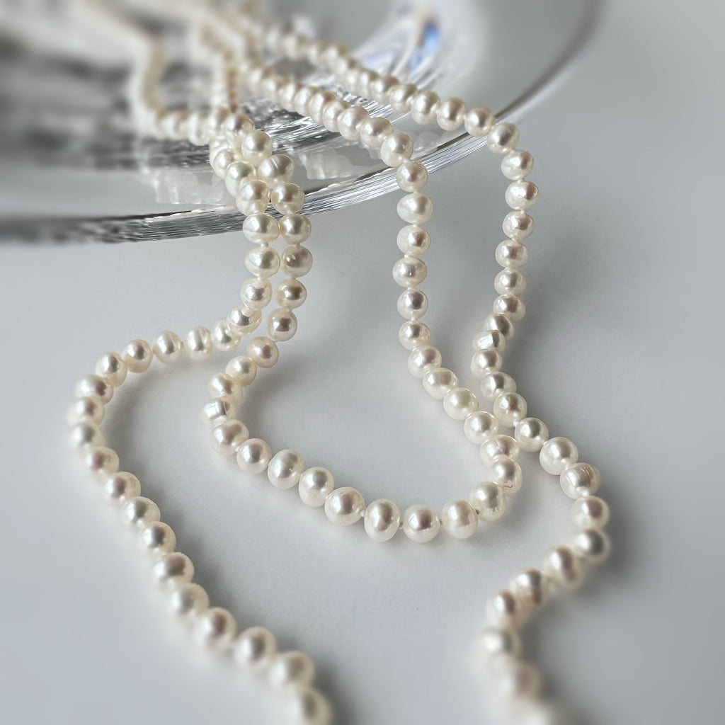 freshwater pearl long necklace all knot 120cm - hikari pearl.