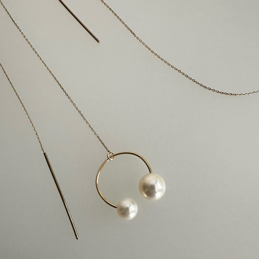 "peace lily ピースリリー"   アシンメトリー　ピアス wedding - hikari pearl.