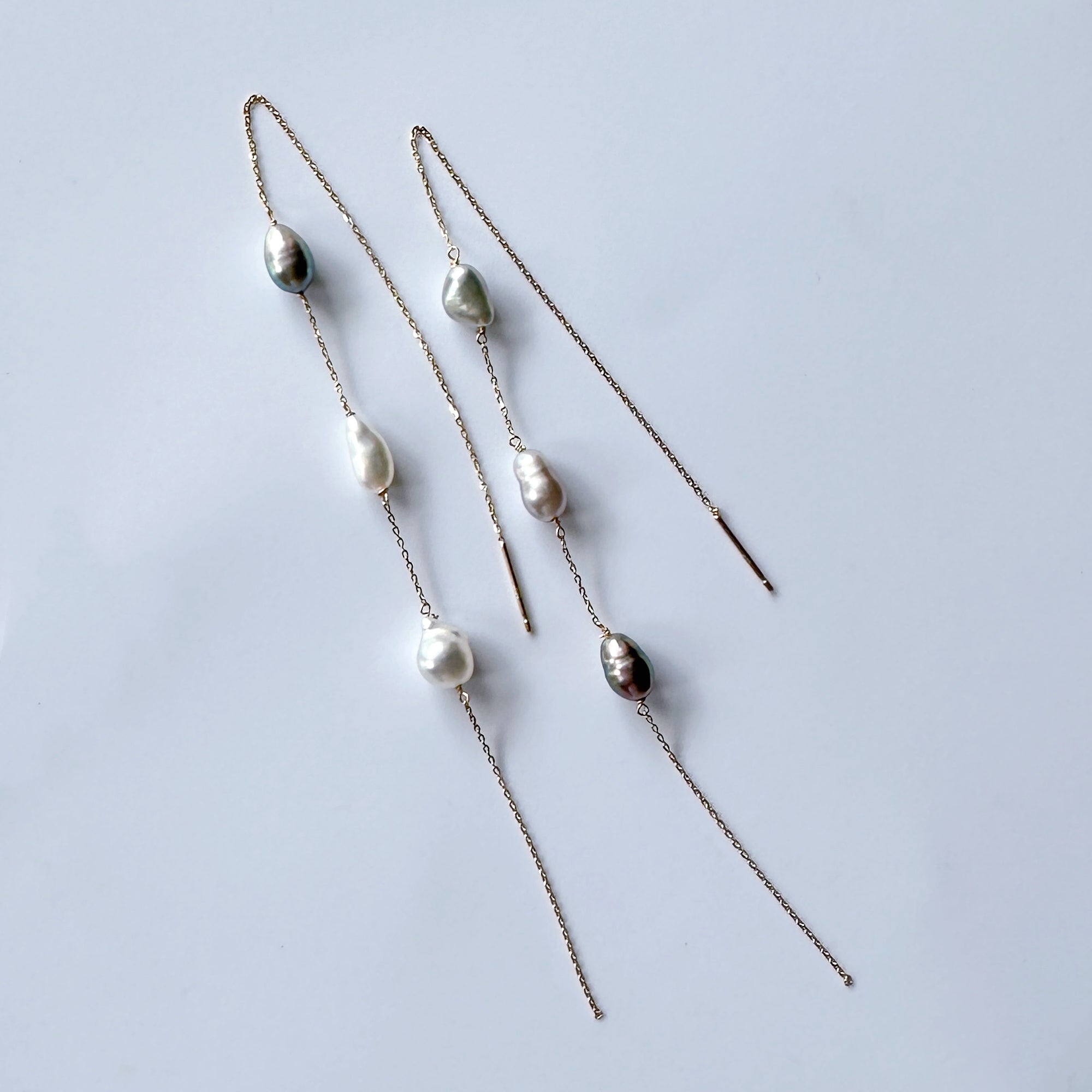 Tahiti station long chain ピアス　一点もの