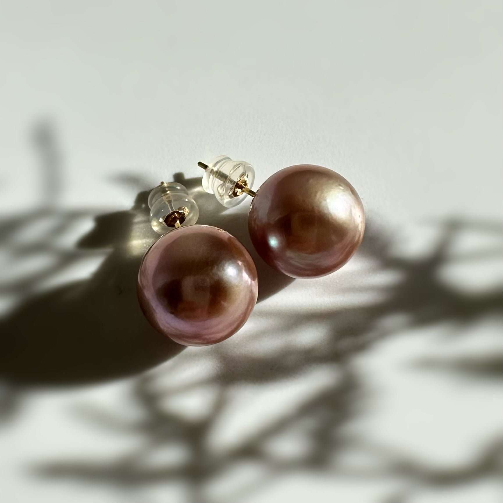 一点もの　k18 pink  pearl 13mm  purple - hikari pearl.