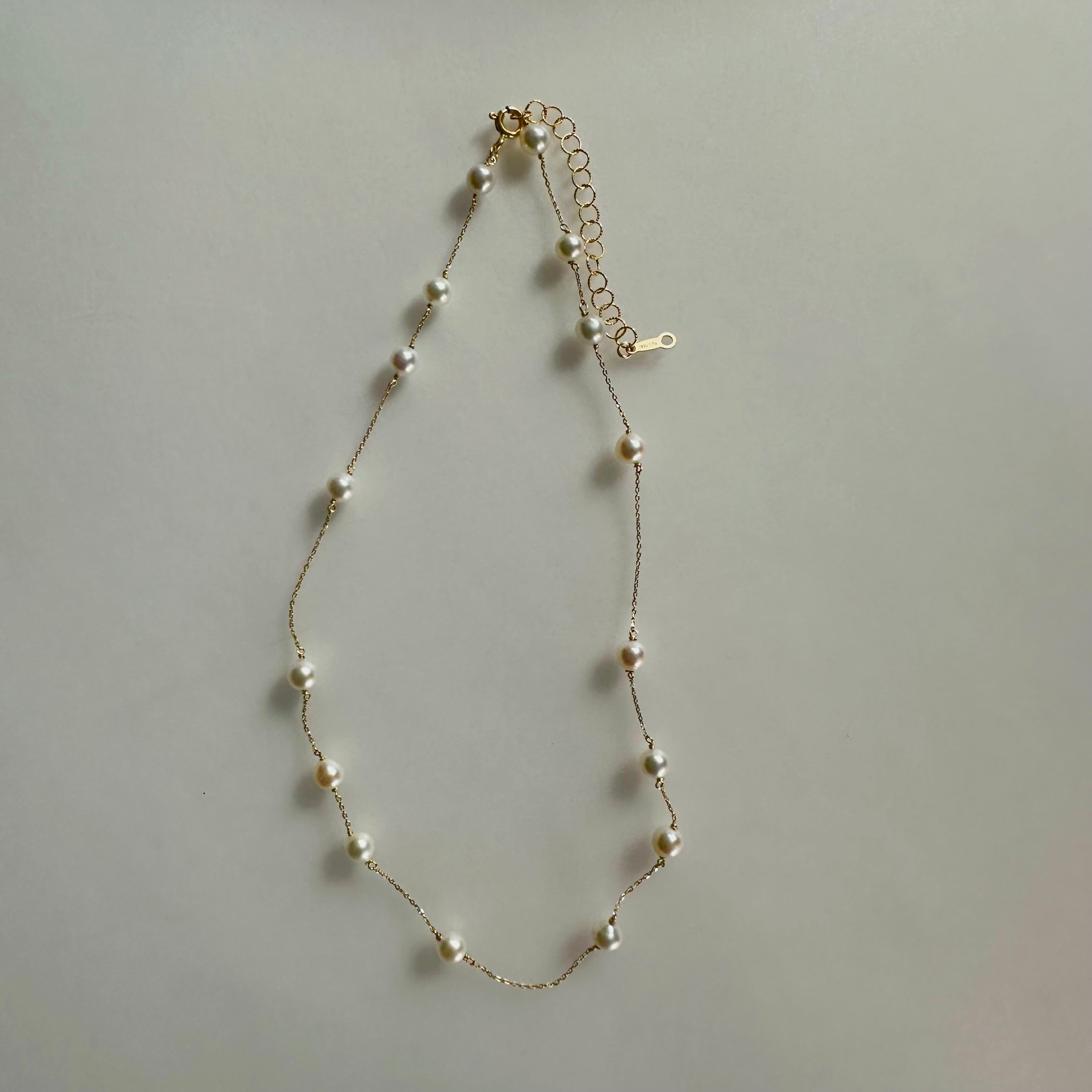 "Mimosa pearl necklace "ベビーパール　k10  チョーカーネックレス