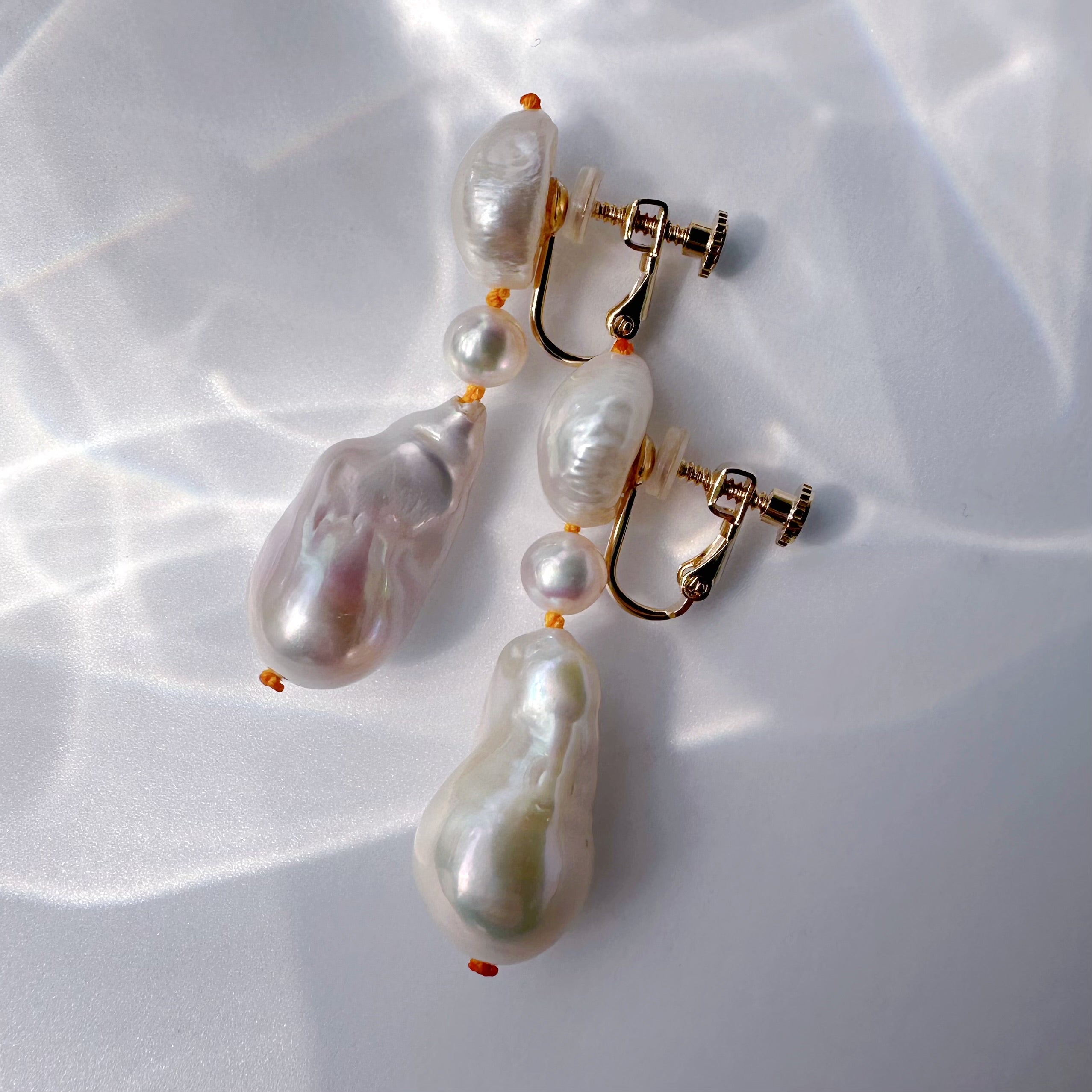color baroque  pearl ピアス　イヤリング - hikari pearl.