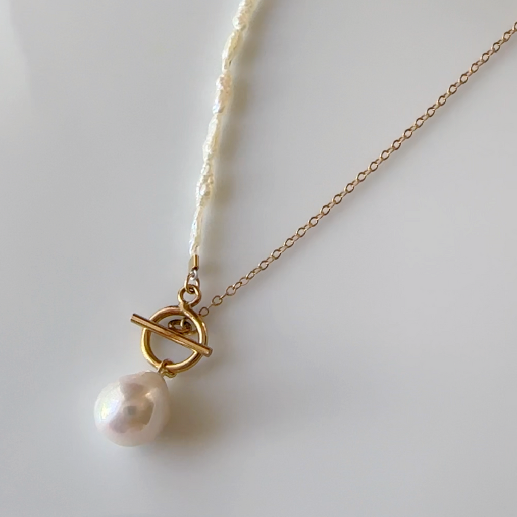 "lily of the valley リリー・オブ・ザ・ヴァリー" アシンメトリー　マンテル　パール　ネックレス - hikari pearl.