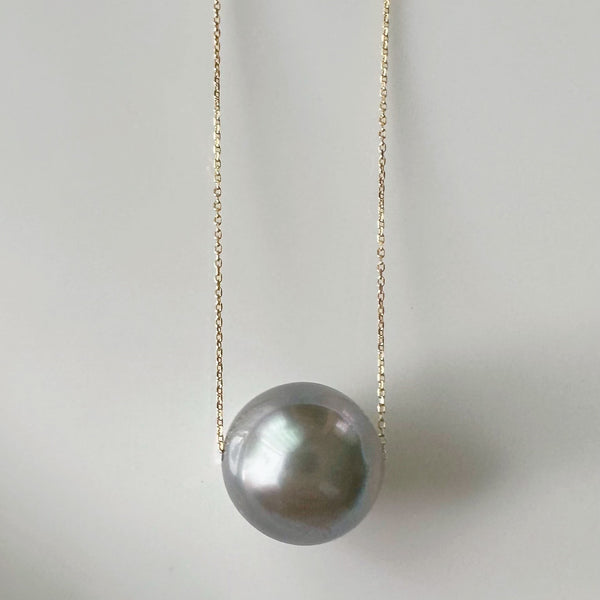 一点もの　gray tahiti  pearl 13.4mm ネックレス　70cm