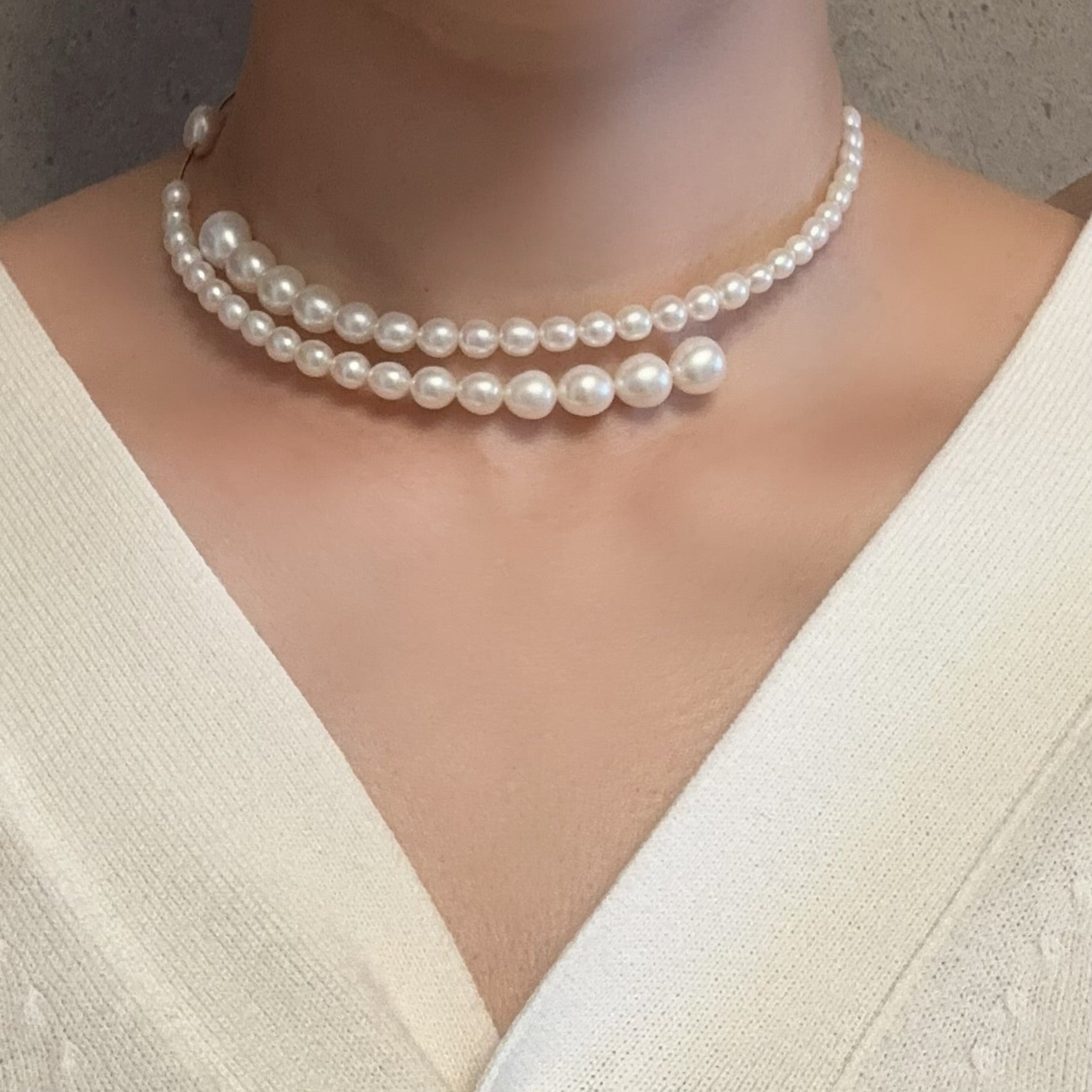 "peony ピオニー" グラデーションパール　チョーカー  ネックレス