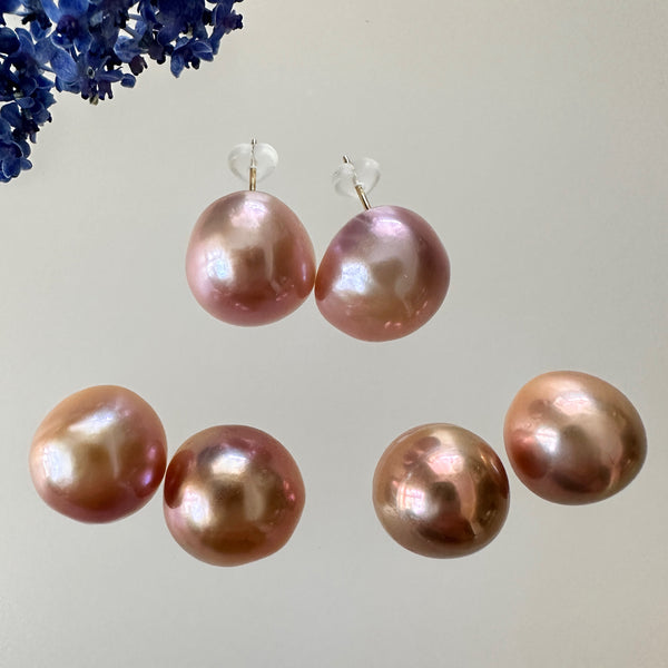 一点もの　natural color pink purple orange 14mmUP ピアス　イヤリング