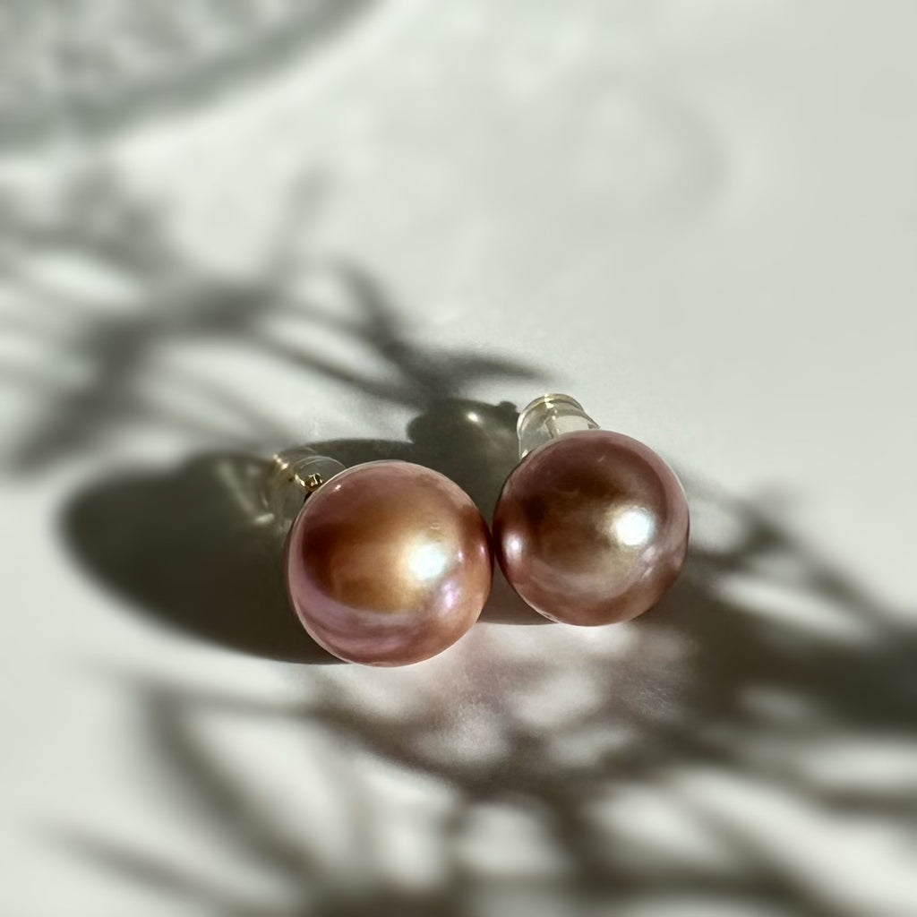 一点もの　k18 pink  pearl 13mm  purple - hikari pearl.