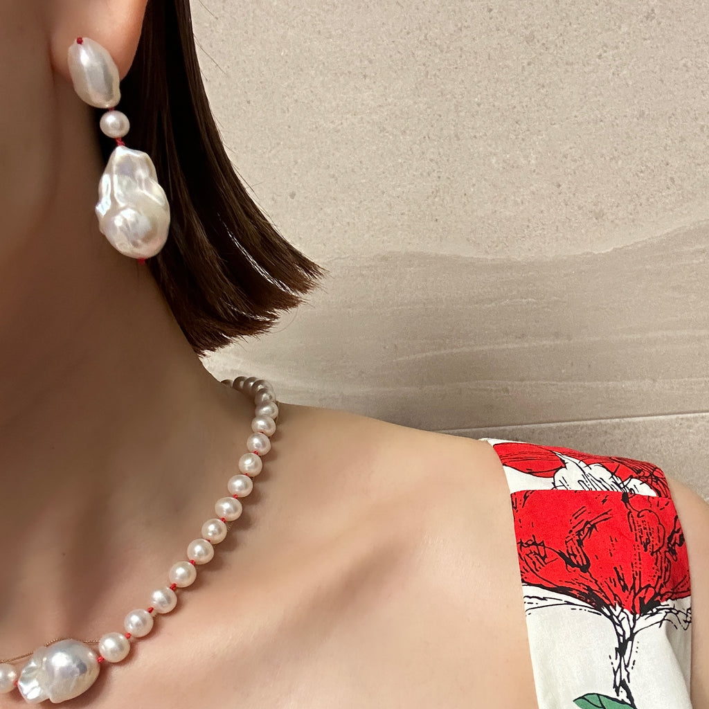 color baroque  pearl ピアス　イヤリング - hikari pearl.