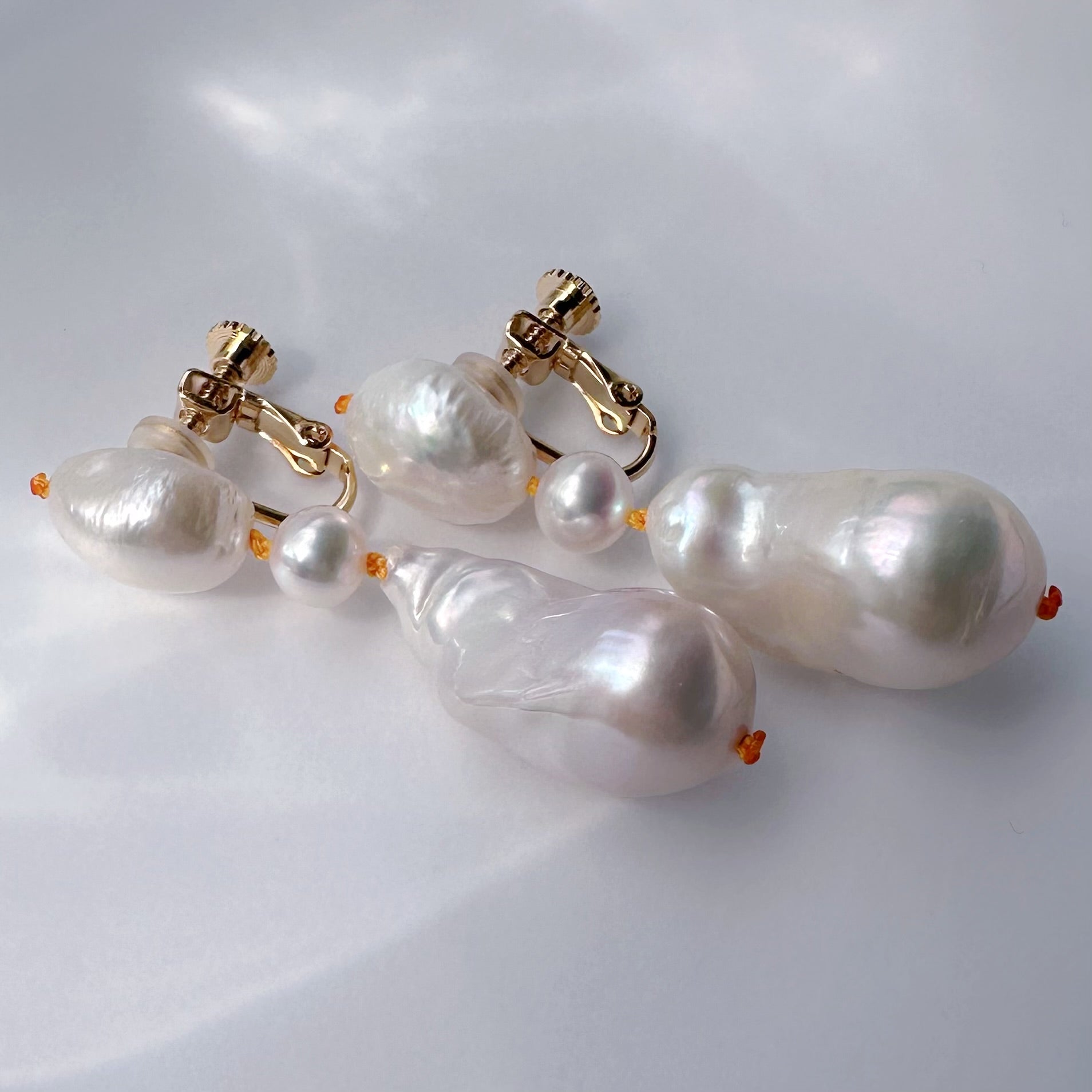 color baroque  pearl ピアス　イヤリング - hikari pearl.