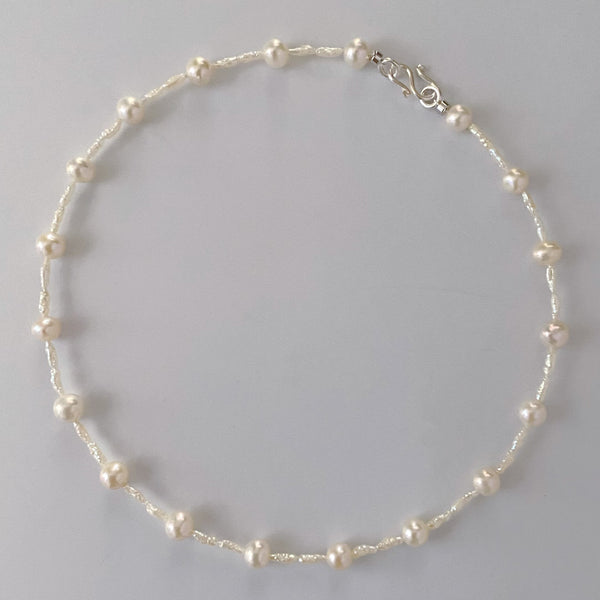 Pearl Station Necklace 6mm