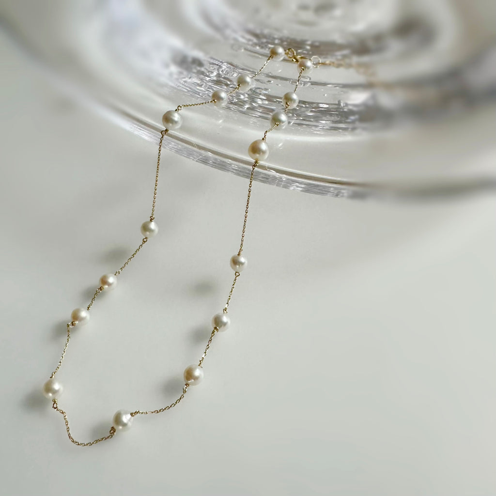 "Mimosa pearl necklace "ベビーパール　k10  チョーカーネックレス
