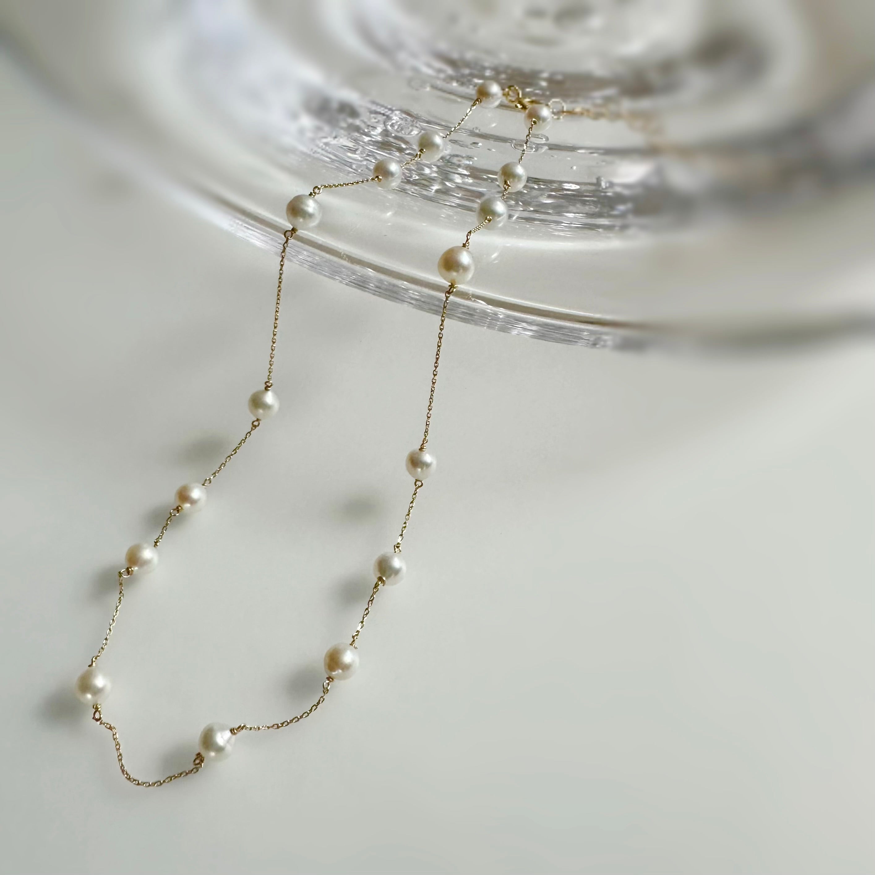 "Mimosa pearl necklace "ベビーパール　k10  チョーカーネックレス