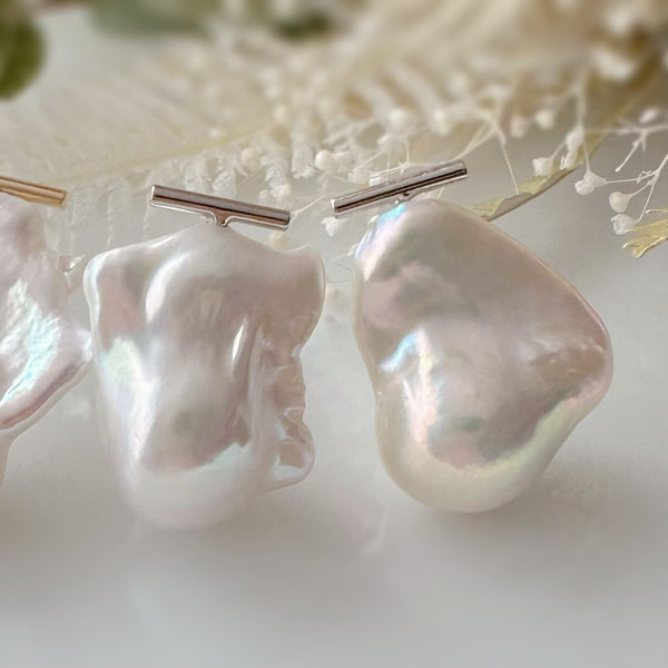 baroque  pearl baguette oyster wedding ピアス　イヤリング