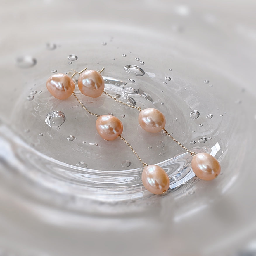 No.7 station  pearl long weddingピアス　イヤリング - hikari pearl.