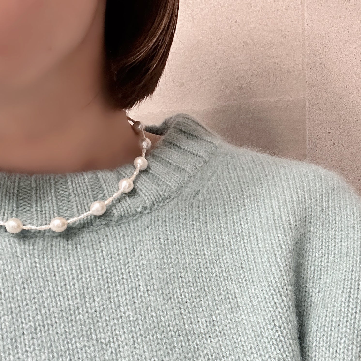 Pearl Station Necklace 8mm