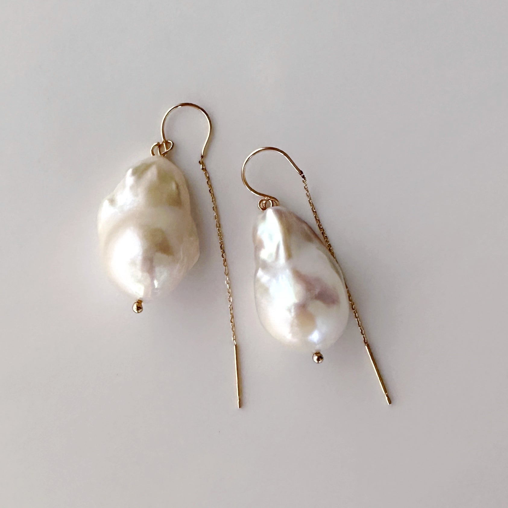 k10 oyster baroque  pearl wedding hook ピアス - hikari pearl.