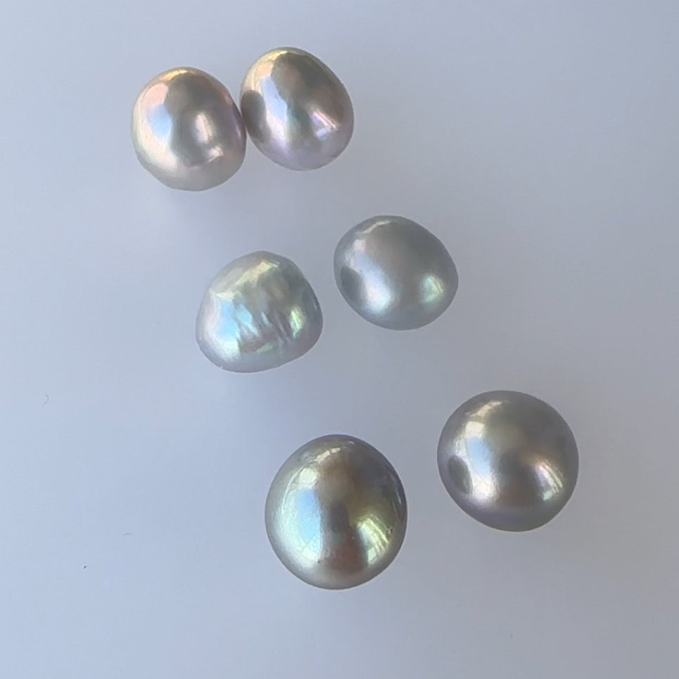 "Pearl Plump Gray パール プランプ グレー" ピアス　イヤリング - hikari pearl.