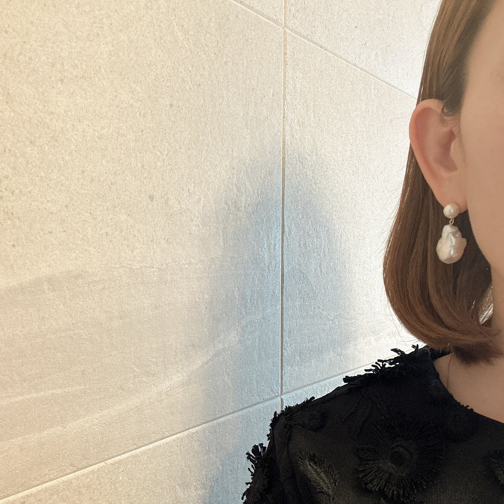 dot oyster baroque  pearl  ピアス　イヤリング - hikari pearl.